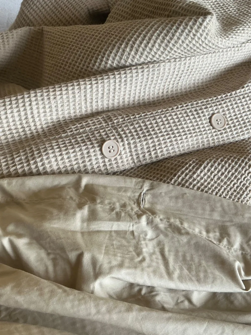 NWOT Calvin Klein Tan Waffle Knit QUEEN Duvet cover